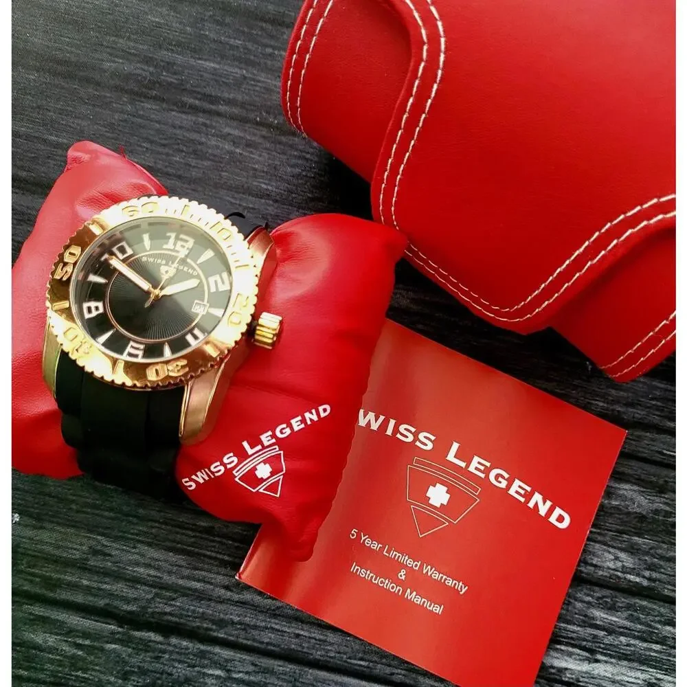 Rare Vintage Swiss Legend‎ Commander Mens Dive Watch In Box